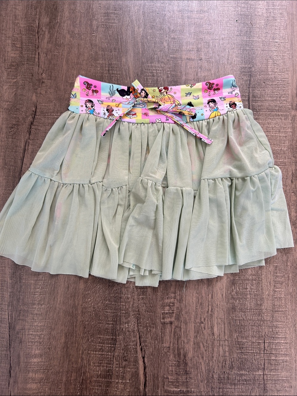 Girls' Multicolor Disney Princess Print Tulle two piece athletic set - Picture 5 of 7